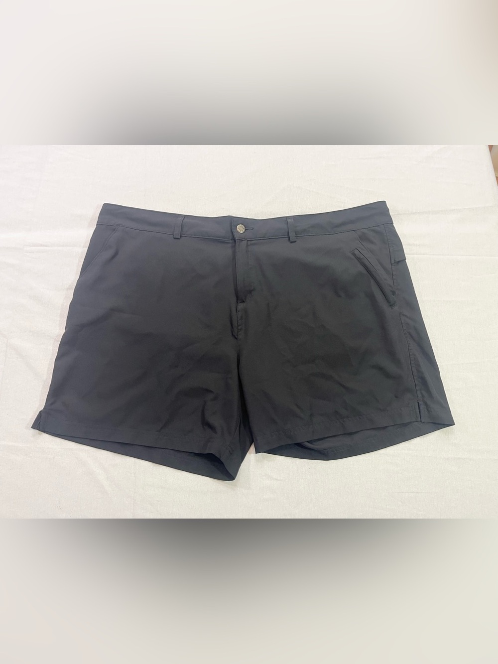 2 PAIR Of Magellan Outdoors Black And Gray Athletic Flat-Front Shorts
